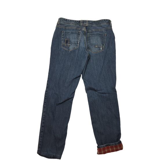 EDDIE BAUER FLANNEL LINED BOYFRIEND RELAXED JEANS SIZE 10 - Picture 2 of 11